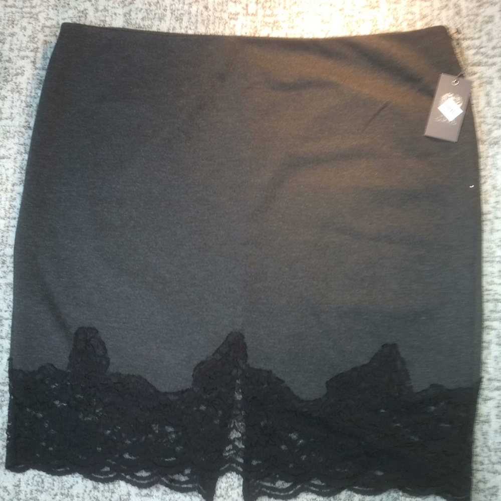 Grey with Black Lace Skirt